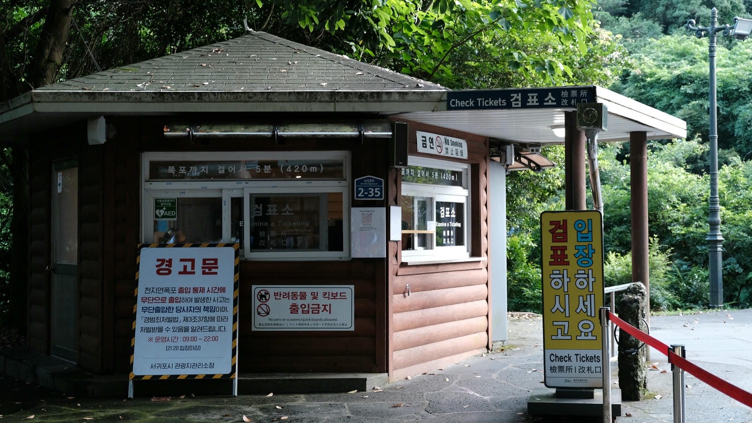 天地淵瀑布(천지연폭포)濟州島三大瀑布之一!天、地交匯所形成的深淵,自然綠樹溪水、天然紀念物 - 第10張圖