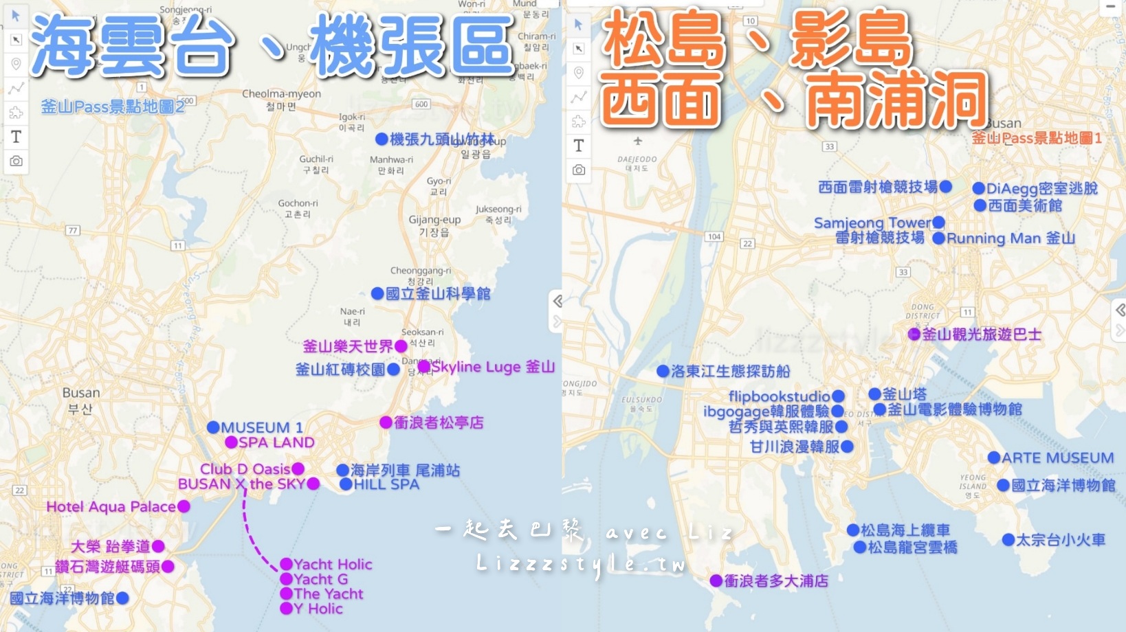 釜山pass景點地圖 釜山pass景點地圖