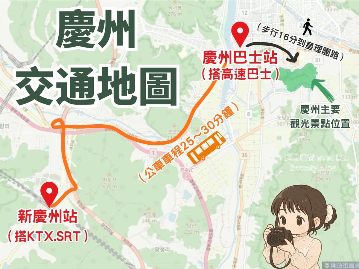 慶州交通方式圖解說明如何從新慶州站到市區