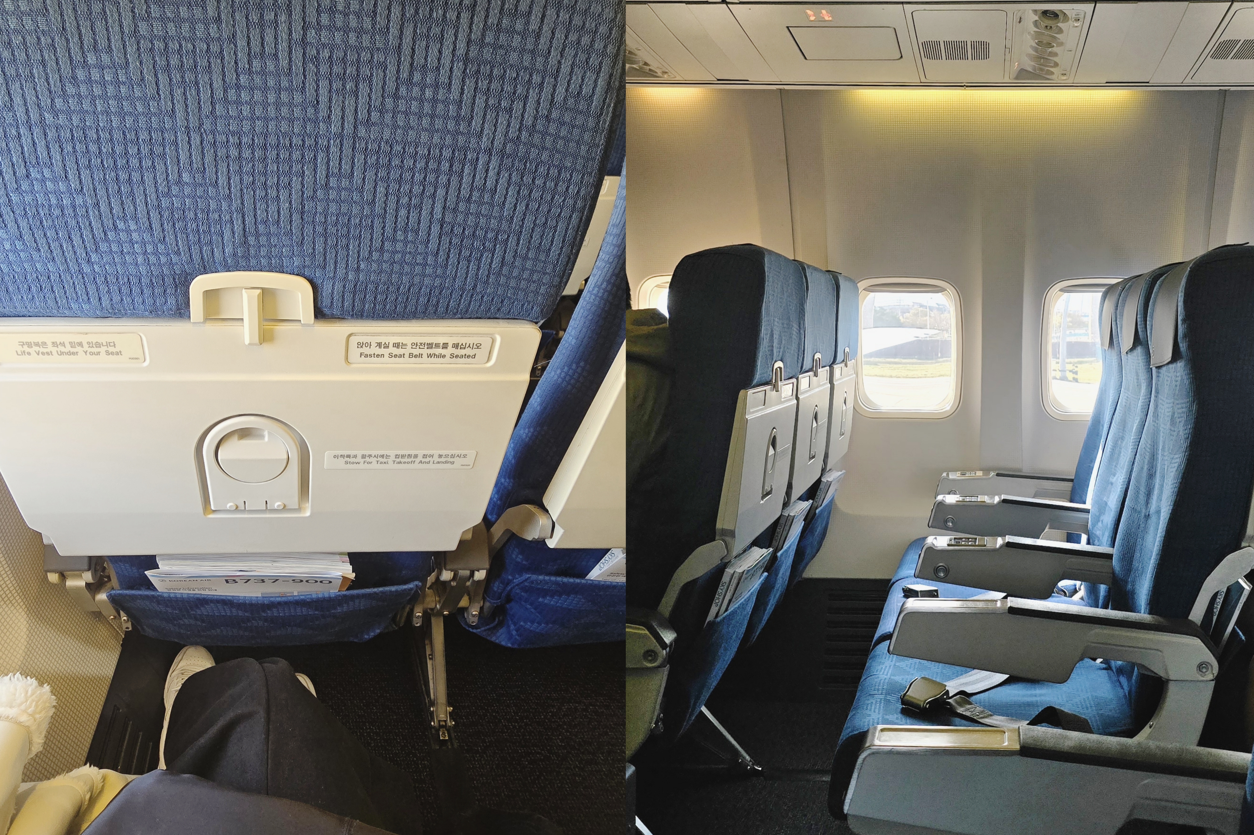 【大韓航空評價】KE2249釜山搭機心得、飛機餐、托運行李及訂票教學! - 第6張圖 大韓航空:KE2249機上座位間距