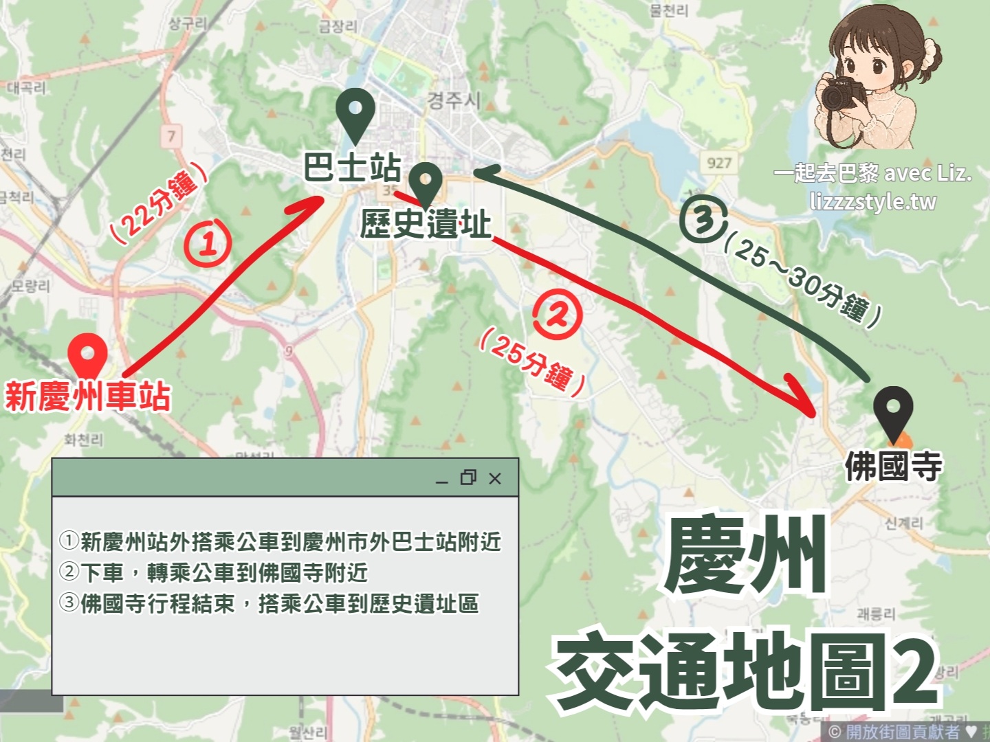 【慶州佛國寺】交通方式、一日遊行程,慶州很值得訪的世界文化遺產! - 第1張圖 佛國寺怎麼去 公車介紹