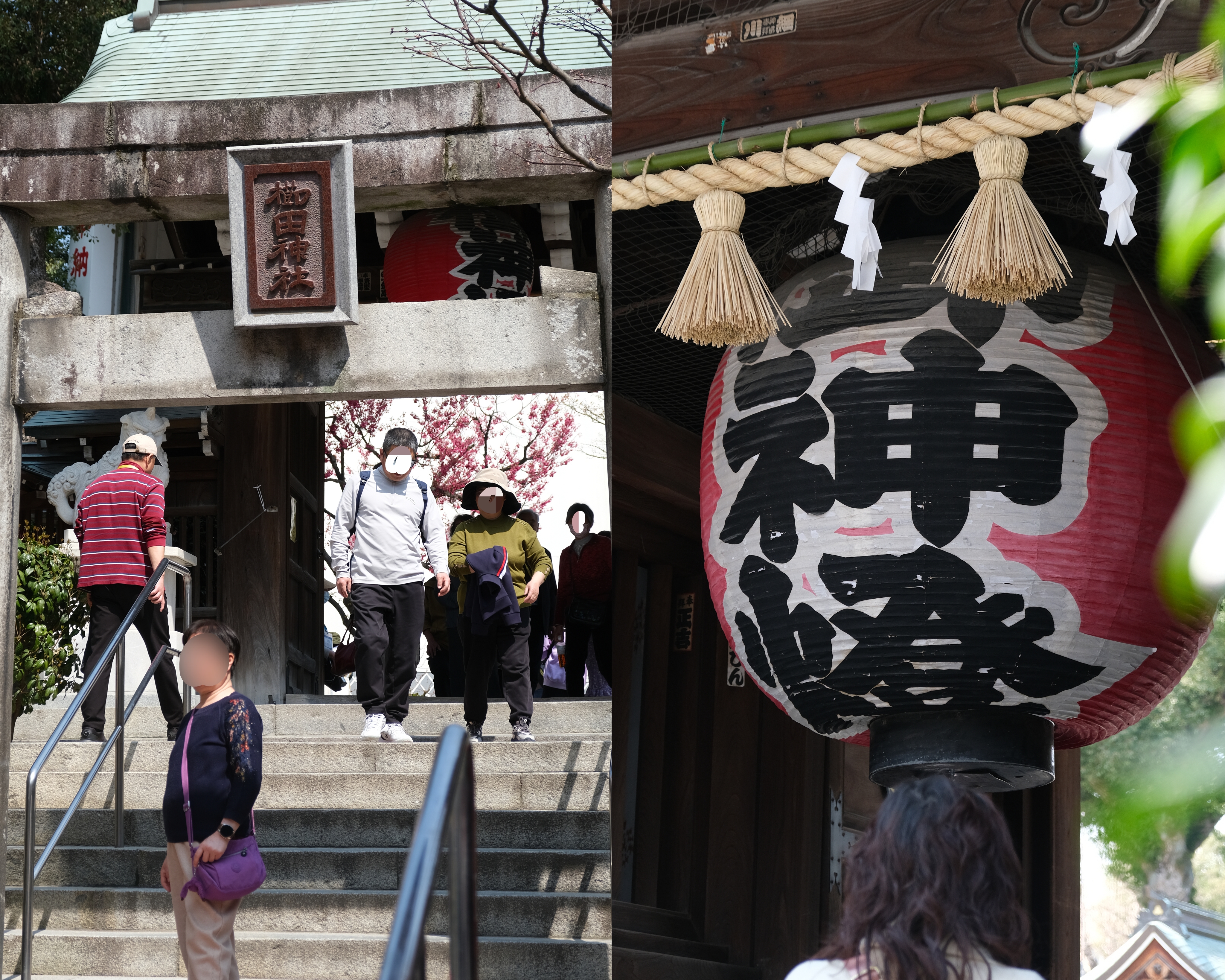 2025年我認為必訪福岡的景點之一 櫛田神社，包含神社入口跟神燈