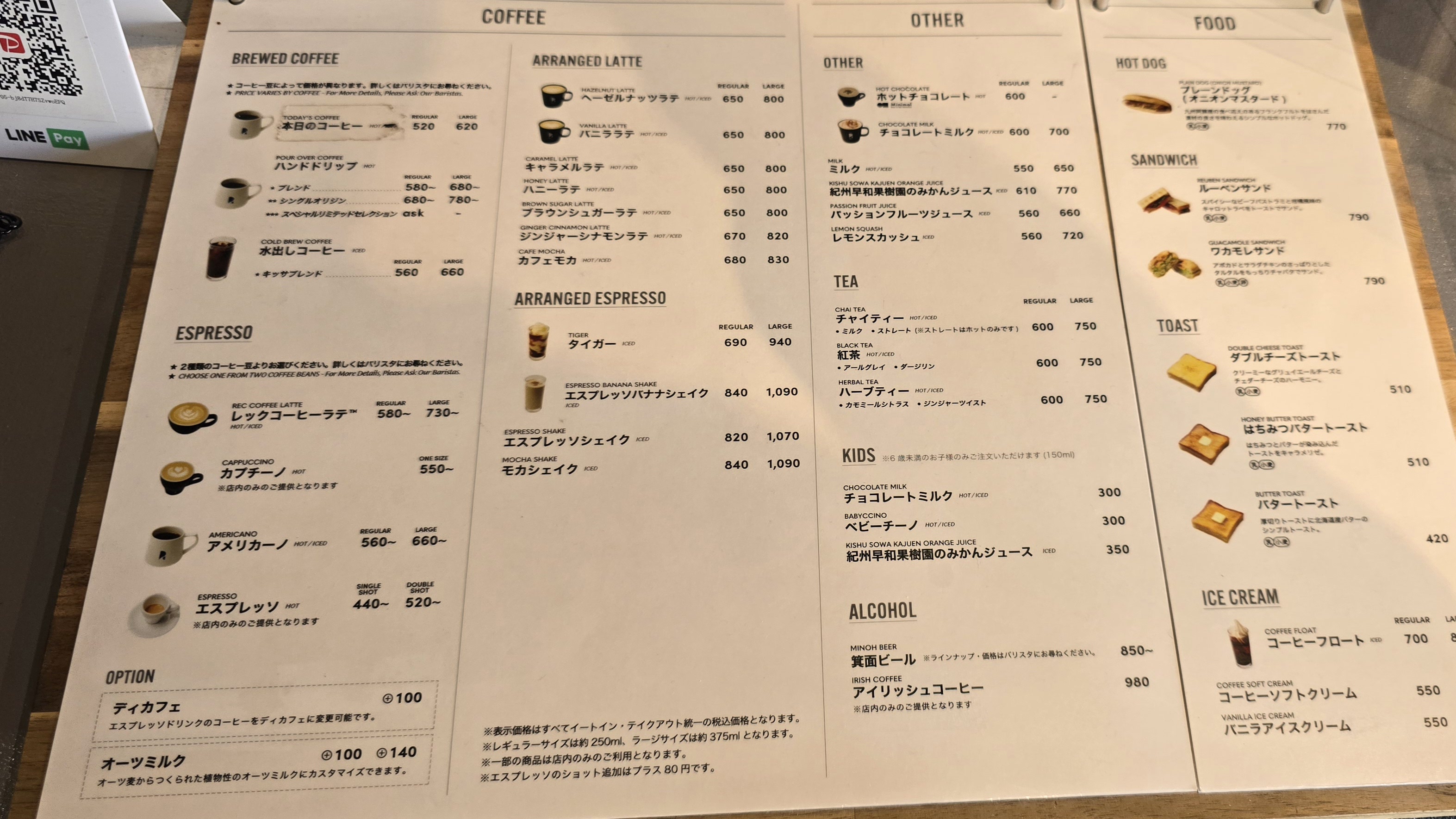 REC Coffee福岡藥院咖啡店.福岡全分店總覽、評價及菜單,咖啡大賽冠軍名店! - 第1張圖 REC Coffee咖啡菜單