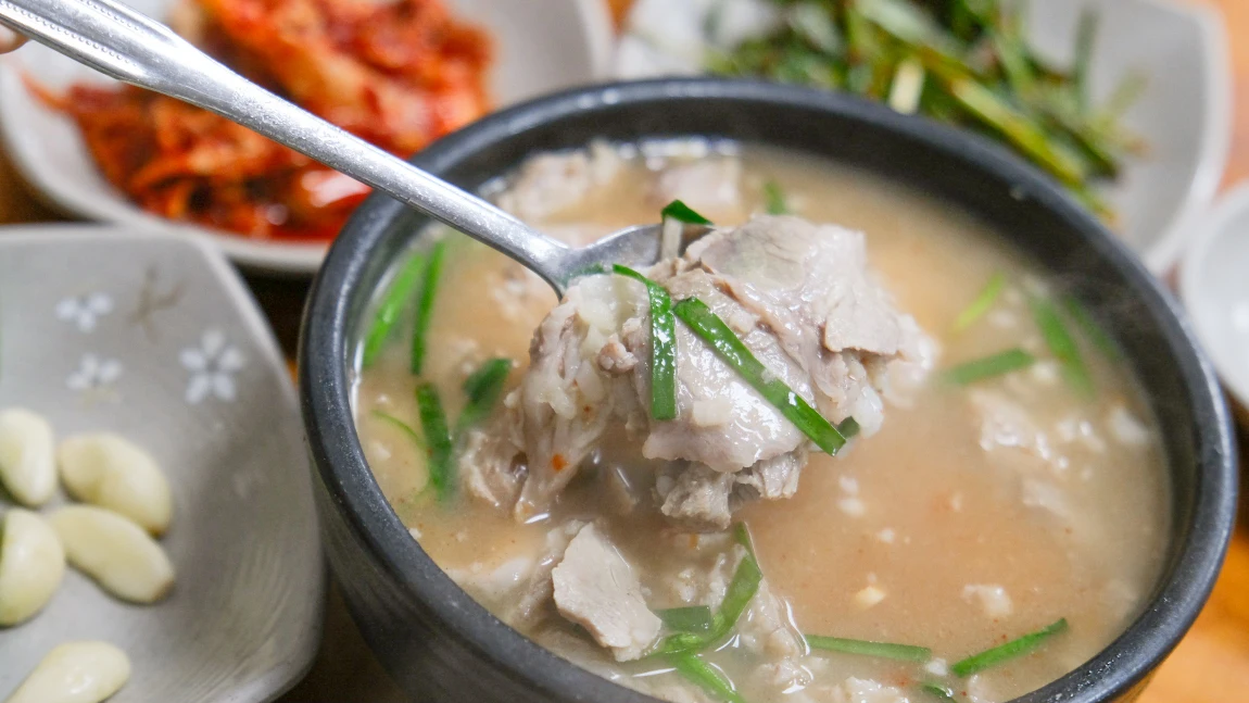 【陜川一流豬肉湯飯】我心中第一名的湯飯+沙上24小時營業名店（中文菜單）