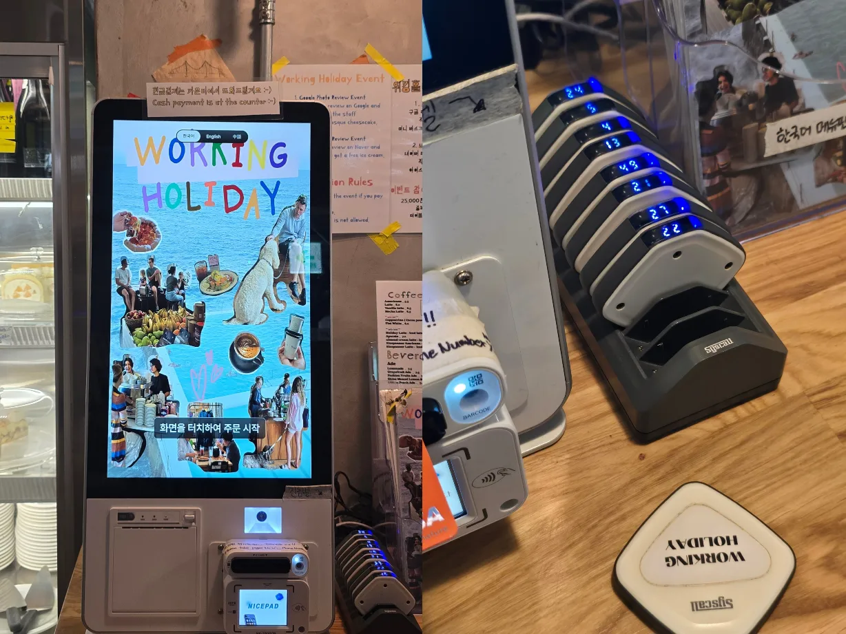 【Working Holiday】釜山廣安里早午餐海景咖啡廳吃人氣班尼迪克蛋/菜單+訂位 - 第3張圖 Working Holiday釜山廣安 點餐自助機台