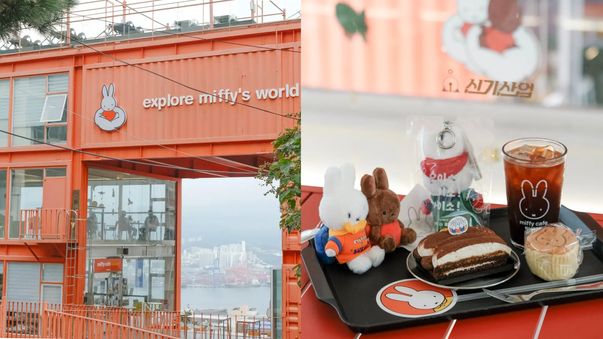 【釜山Miffy Cafe咖啡廳】影島貨櫃屋整棟都是米飛兔。交通+必買紀念品+甜點有什麼?