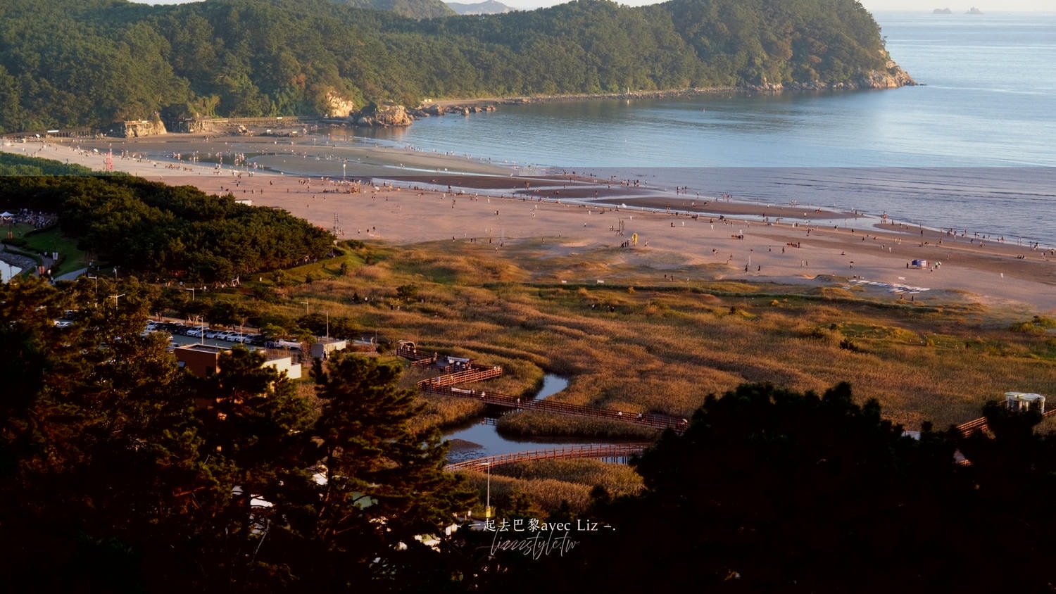 多大浦海水浴場/峨嵋山觀景台》釜山絕佳夕陽觀景勝地，還有多大浦音樂噴泉秀！