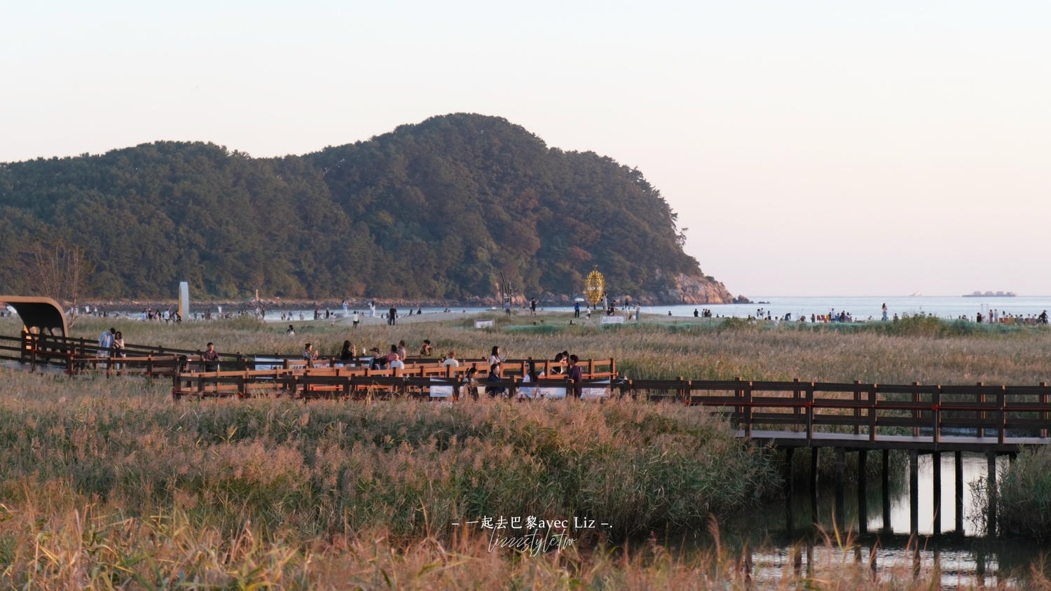 多大浦海水浴場/峨嵋山觀景台》釜山絕佳夕陽觀景勝地，還有多大浦音樂噴泉秀！